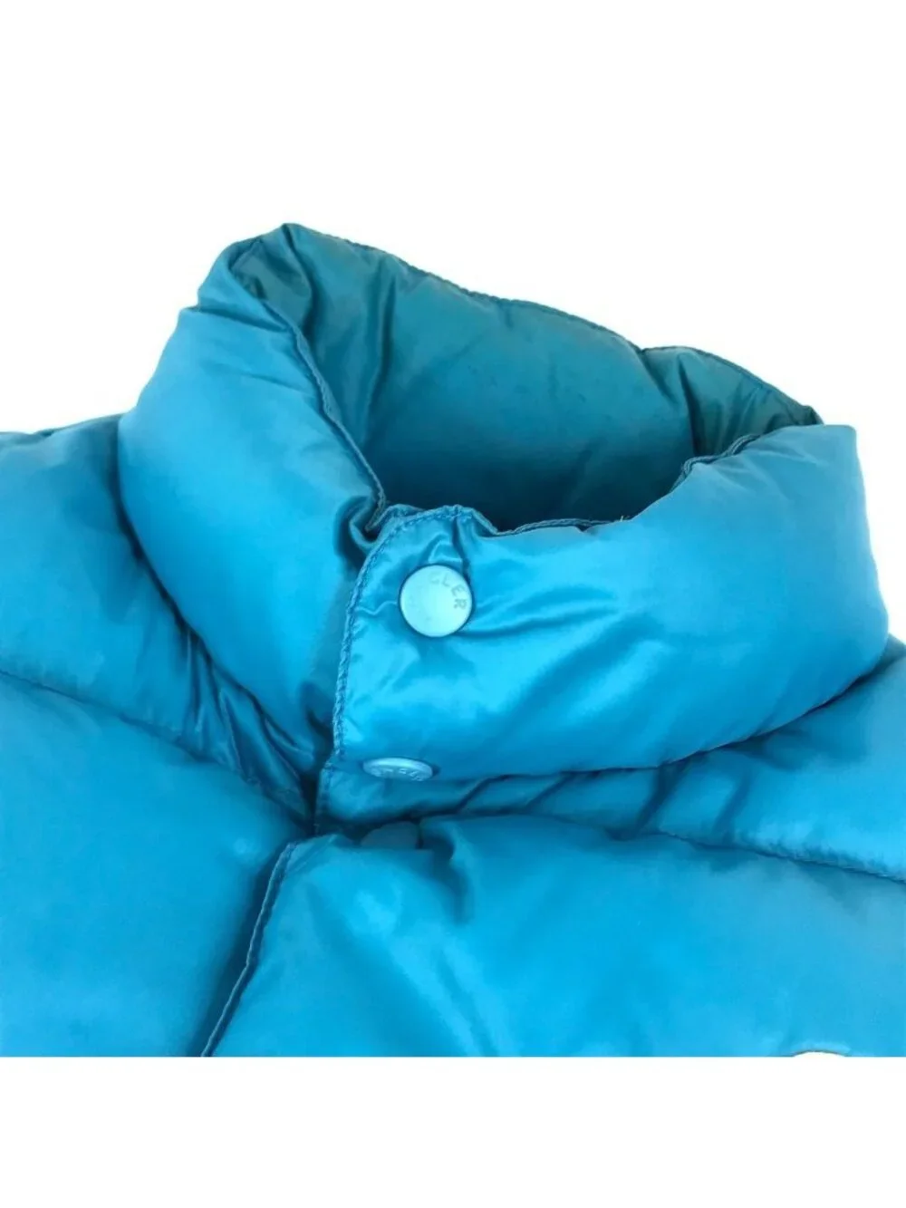 Moncler Down Vest Logo Patch Nylon Blue